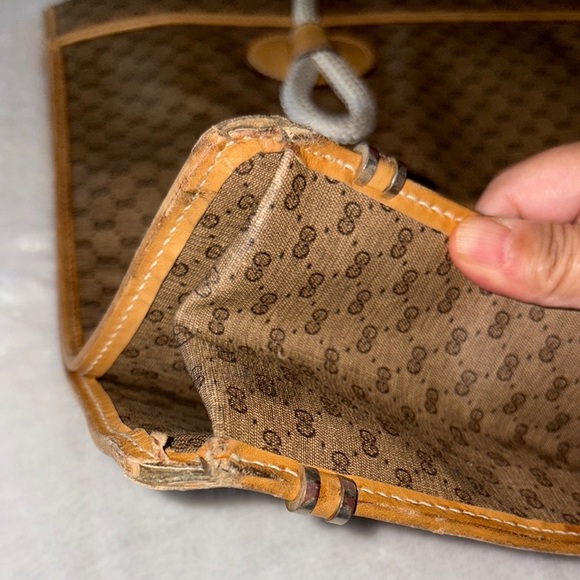 **Non-Authenticated** Vintage Gucci GG Canvas Leather Dual Braided Rope Handles - Picture 3 of 13